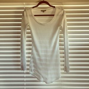 Rubbish White Thermal Knit Long Sleeve Tunic Top - Small